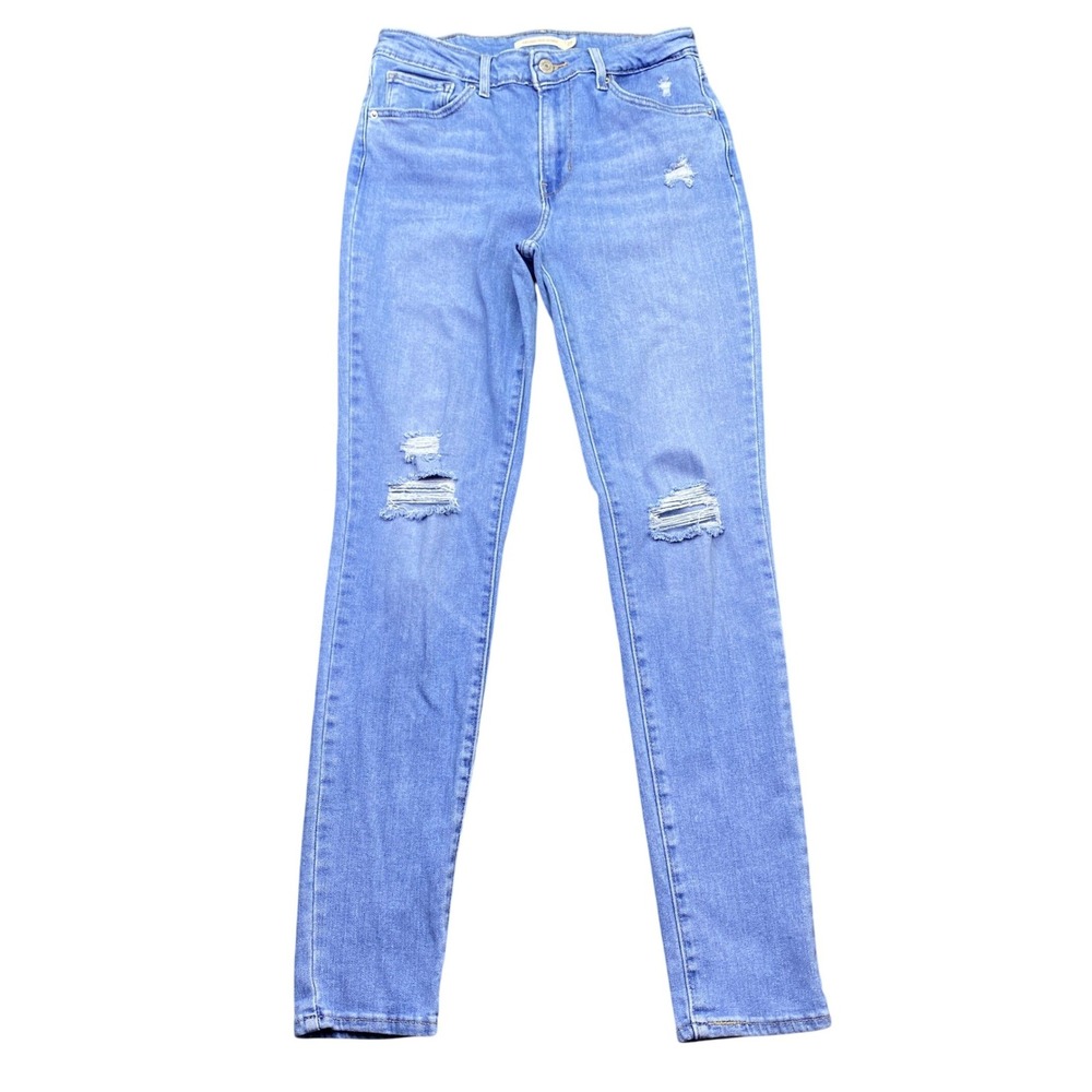 Levis 721 High Rise Skinny Jeans Womens 27 Medium Wash Distressed Grunge